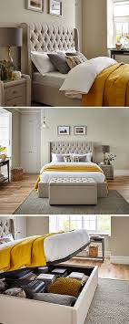 Charlotte fabric upholstered bed frame. Deacon Fabric Upholstered Ottoman Bed Frame Simple Bed Frame Upholstered Bedroom Interior Design Bedroom Small