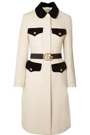 Belted Velvet Trimmed Wool Coat Wool Coat Coat Classy Coat