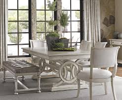 Match your unique style to your budget with a brand new upholstered design dining room chairs to transform the look of your room. Lexington Oyster Bay Six Piece Dining Set With Montauk Table And Upholstered Bench Lindy S Furniture Company Table Chair Set With Bench