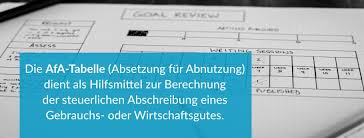 Dann ist das möbelstück bei abschreibung über die lt. Afa Tabelle Afa Abschreibung Nutzungsdauer Beispiele