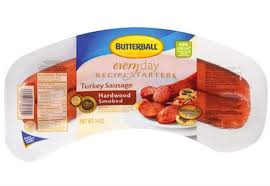 Turkey, water, contains 2% or less of: Butterball Turkey Sausage Links