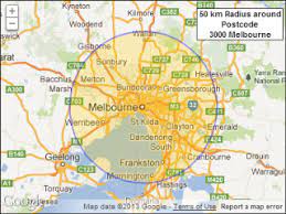 Zeichnen sie einen radius um eine kartenposition. Postcodes Within A Radius Melbourne Map Radii