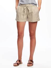 Mid Rise Cuffed Linen Blend Shorts For Women 4 Old Navy Linen Shorts Women Womens Shorts Shorts Pattern Women