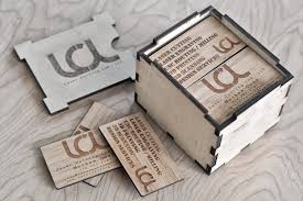 Using wood and matte boards with universal laser systems' laser cutter to create unique business cards. Laser Engraved Bamboo Business Cards