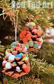 Download Pom Pom Pinecone Trees Simple Christmas Crafts For Pre Schoolers PSD Mockup Templates