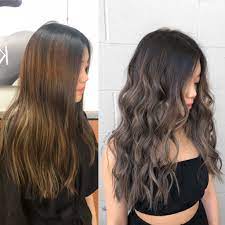 Major Big Transformation From Brassy Patchy Hair To A Beautiful Color Melted Balayage Ombre Ashy Brown Hair Looks Color Melting Hair Ashy Brown Hair Balayage