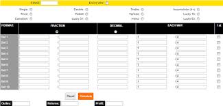 horse racing calculator payout