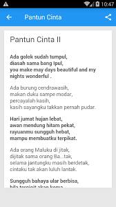 Siang malam orang menari sampai remuk rasanya badan kekenang awak dalam mimpi bagai pungguk merindui bulan. Pantun Cinta For Android Apk Download