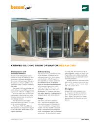 Specifying automated doors is not automatic! Curved Sliding Door Operator Besam Cmd Manualzz