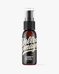 Download Amber Cosmetic Bottle With Pump Mockup In Bottle Mockups On Yellow Images Object Mockups