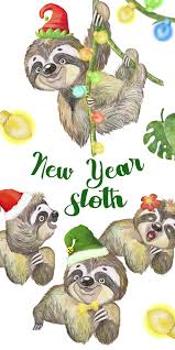 Watercolor Sloth Tropical Clipart Jungle Animal New Year Etsy In 2021 Sloth Cute Australian Animals Clip Art