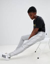 Adidas Originals Three Stripe Cuffed Sweat Pants In Black Adidas Originals Three Stripe Cuffed Sweat Pants In Gray Adidas Sweats Adidas Sweatpants