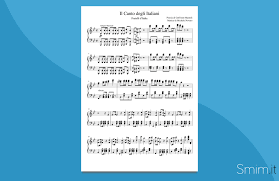 Italyheritage ⇒ learn italian ⇒ italian songs ⇒ patriotic ⇒ fratelli d'italia fratelli d'italia the canto degli italiani (or inno di mameli) is the national anthem of the italian republic, adopted since 12 october 1946. Inno Di Mameli Spartito Per Pianoforte