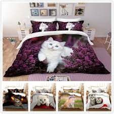 Cat owners love to provide their pets with comfortable places to rest. Buy 3d Printed Kitty Bedding Set Duvet Cover With Pillowcase Cute Cat Duvet Cover Single Double Queen King Size At Affordable Prices Price 41 Usd Free Shipping Real Reviews With Photos Joom