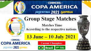 ¡manténganse al tanto de todo en la conmebol copa américa 2021! Copa America 2021 All Matches Of Group Stage From 13 June 28 June 2021 Final 10 July 2021 Youtube