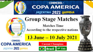 Calendario horarios claves eurocopa más fútbol. Copa America 2021 All Matches Of Group Stage From 13 June 28 June 2021 Final 10 July 2021 Youtube