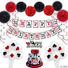 $20.00 $16.99 sale 3 colors, 6 sizes. Poker Birthday Cake Topper Supplies Happy Birthday Banner Poker Latex Balloon Casino Birthday Decorations Buy Swirl Birthday Banner For Poker Birthday Supplies Birthday Cake Topper For Casino Birthday Decorations Casino Night Birthday Party