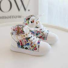 2021 scarpe di tela per bambini di moda ragazze alte scarpe singole  floreali scarpe da ragazza / Scarpe per bambini