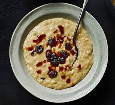 Coconut, rum & raisin rice pudding