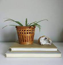 Wicker Planter Small Planter Boho Planter Wicker Rattan Basket Small Wicker Basket Bohemian Planter Jungalow Plant Holder Bamboo Planter Wicker Planter Small Planter Bamboo Planter