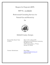 Request for Proposals (RFP) RFP No. 13-500258 Professional Consulting  Services for Natural Gas and Electricity for DeKalb County