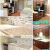 To resurface laminate countertops to look like granite, it requires a few treatments. 1