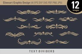 Ai (adobe illustrator) eps (encapsulated postscript). Calligraphic Text Divider Elements Graphic By Gleenart Graphic Design Creative Fabrica