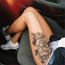 Tempting And Attractive High Thigh Floral Tattoo Designs For You High Thigh Floral Tattoo High Thigh Tatt Tattoo Leg Girl Hip Tattoos Women Leg Tattoos Women
