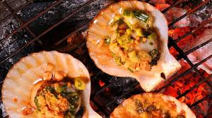 Grilled Scallops And Mussels In Spring Onion Oil Diep Recipe Grilled Scallops Summer Grilling Recipes Grilling Recipes Sides