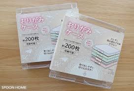 100均セリアのフタ付きケース スクエアで折り紙を収納 100yenshop seria origami storage 収納ケース 無印 折り紙 収納 収納 アイデア