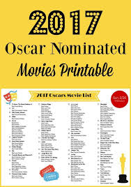 Ideas for stuff to watch when i can't think of anything (this is for personal use, and is mostly stuff i haven't seen). 2017 Oscar Nominated Movies List