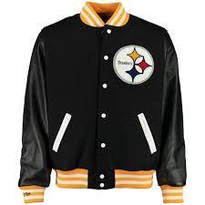 Pull up to heinz field this season prepared to cheer on your steelers in style. Pittsburgh Steelers Mitchell Ness Nfl Wool Leather Varsity Jacket Black Leather Varsity Jackets Varsity Jacket Nfl Outfits