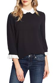 Women S Cece Peter Pan Collar Top Size X Small Black Peter Pan Collar Blouse Peter Pan Collar Top Peter Pan Collar