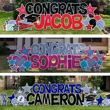 How to make yard signs with vinyl. Card My Yard Yard Signs For Any Occassion In Friendswood Pearland Tx Graduation Party Yard Signs Graduation Yard Signs Birthday Yard Signs