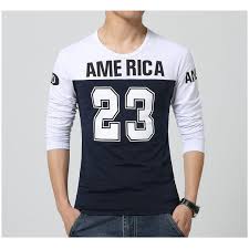 pin em camisetas de inverno masculina da moda
