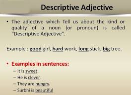 English Grammar A To Z Descriptive Adjectives Adjectives Nouns And Adjectives Descriptive