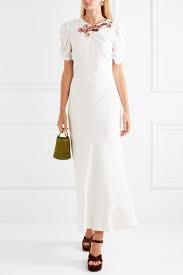 Miu Miu Embellished Crepe Midi Dress White Dresses White Midi Dress Midi Dress