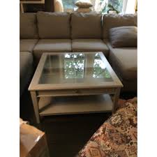 Black glass top ikea hemnes coffee table with two drawers on the. Ikea Liatorp Glass Top Coffee Table W Drawer Aptdeco