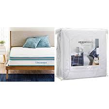 Linenspa 8 Memory Foam And Innerspring Hybrid Mattress Full With Amazonbasics Hypoallergenic Vinyl Free Waterpr Hybrid Mattress Waterproof Mattress Futon Bed