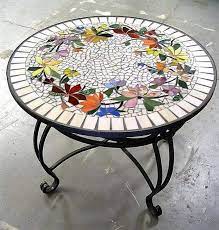 The expertly crafted mosaic designs feature hand laid tumbled marble and stained. Coffee Tables Looks Great When Adorned With Mosaic Art Designs This Coffee Table Is Beautifully Ado Mosaic Furniture Custom Stained Glass Free Mosaic Patterns