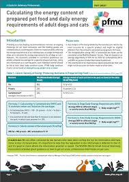 Calorie Factsheet Pfma