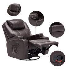 massage recliner chair 360 degree swivel and heated recliner bonded leather sofa chair with 8 vibration motors brown walmart com leather sofa leather sofa chair leather recliner chair
