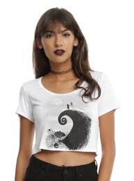 Black And White Crop Top For Girls The Nightmare Before Christmas Girls Crop Top Girls Crop Tops Girls Fashion Tops Cool Girl Outfits