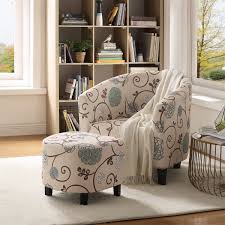 Our ottomans are true multitaskers. Merax Floral Barrel Accent Chair With Ottoman On Sale Overstock 30694192 Floral
