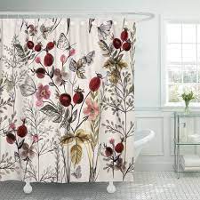 Choose unique patterns and designs from independent artists. Pknmt Watercolor Floral Flower Pattern Plants Vintage Pink Word Antique Shower Curtain 60x72 Inches Walmart Com Walmart Com
