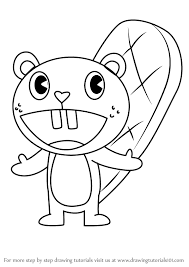 Learn How To Draw Toothy From Happy Tree Friends (Happy Tree Friends) Step  By Step : Drawing Tutorials