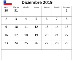 Profesional Calendario 2019 Diciembre Chile Calendario Diciembre Calendario Para Imprimir