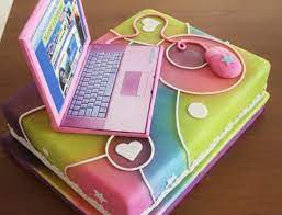 Hoy decoramos un pastel en forma pc. Laptop Cakes Decoration Ideas Little Birthday Cakes