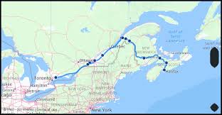 what is the distance from oshawa canada to halifax canada