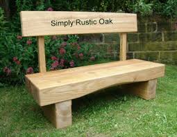 Rustic bench finished in red oak stain. Simply Rustic Oak Outdoor Bench Seating Garden Bench Rustic Rustic Outdoor Benches